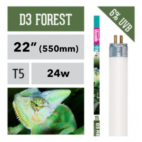 Arcadia D3 Forest 6% T5 UVB Bulb, 22-inch